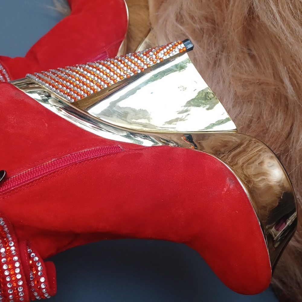 Stunning Rhinstone Wedge Booties - Picture 4 of 16